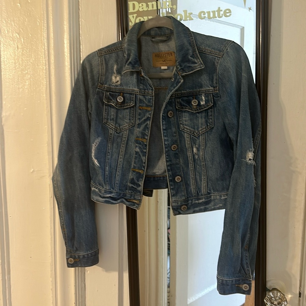 Hollister distressed denim jacket